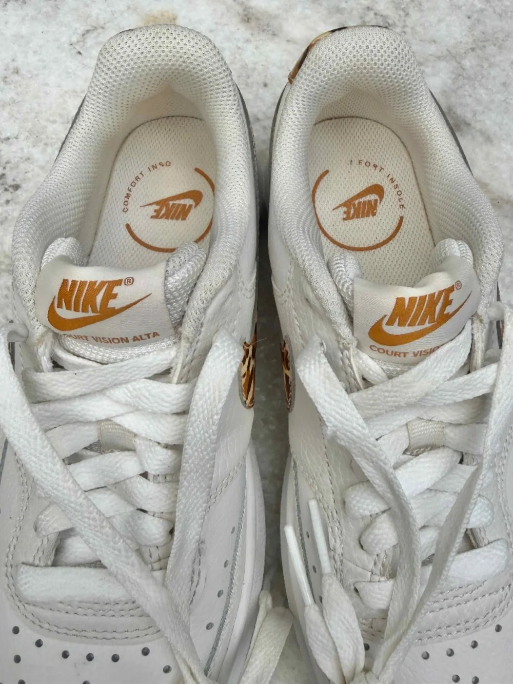 Nike Court Vision Alta Platform sneakers in Leopard Camo Swoosh Women Sz 6